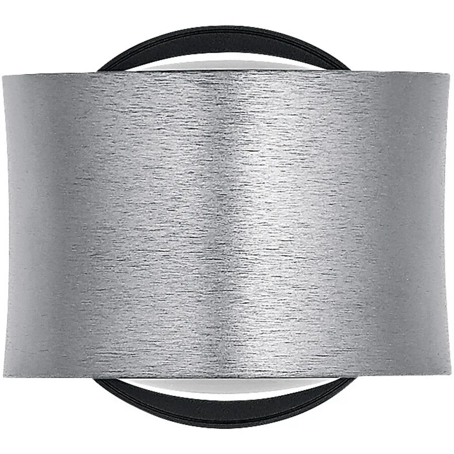 Designer-Wandlampe Bankamp Impulse Nickel matt dimmbar - Farbe: Grau - LED - Lichtfarbe: Extra warmweiss - Material: Aluminium/Stahl -