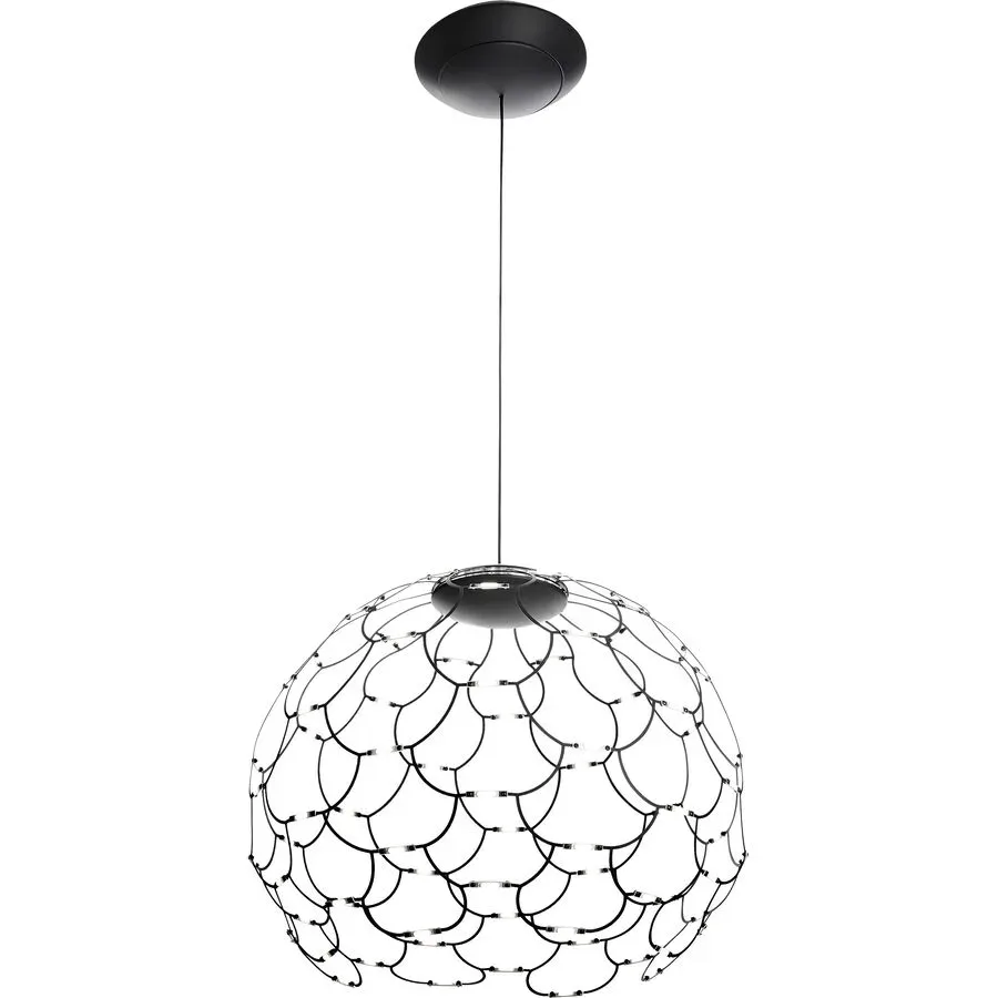 URBAN Pendellampe Lamoi Schwarz Eisen 60 cm 52 cm - LED - Lichtfarbe: Extra warmweiss - Pendellampe- LED Energiesparlampe