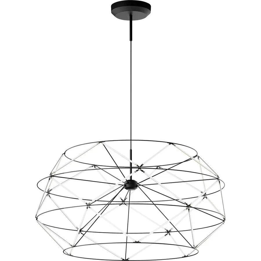 URBAN Pendellampe Euclide Schwarz Eisen 70 cm 37 cm - Farbe: schwarz matt - LED - Lichtfarbe: Extra warmweiss - Pendellampe- LED Energiesparlampe