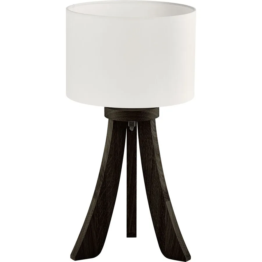 HERZBLUT Tischlampe Bow Schwarz/Weiss Metall/Holz 23 cm 49.5 cm - Farbe: schwarz, weiss - Material: Nickel/Holz - Tischlampe