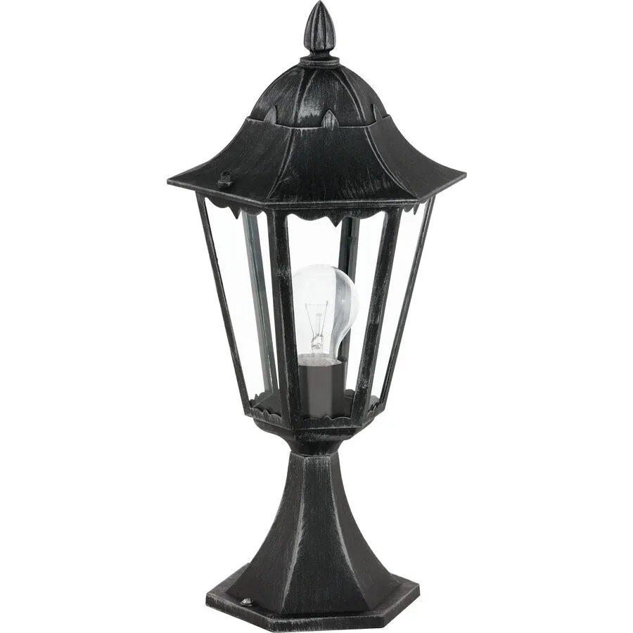 Eglo Stehlampe aussen Navedo Schwarz/Silber Aluminium 47 cm - Material: Aluguss - Stehlampe aussen
