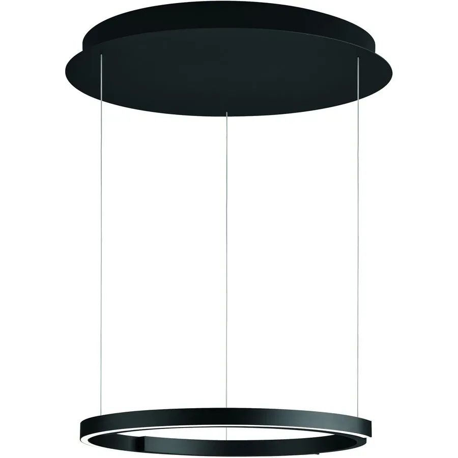 Designer-Pendellampe Bankamp Rings anthrazit matt dimmbar D 55 cm - Farbe: anthrazit matt eloxiert - LED - Lichtfarbe: Extra warmweiss - Helles
