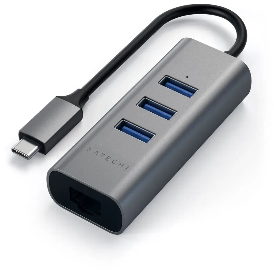 Satechi ST-TC2N1USB31AM USB-Hub 3 Port USB-A, RJ45 USB 3.0 5 GBit/s Spacegrau ST-TC2N1USB31AM