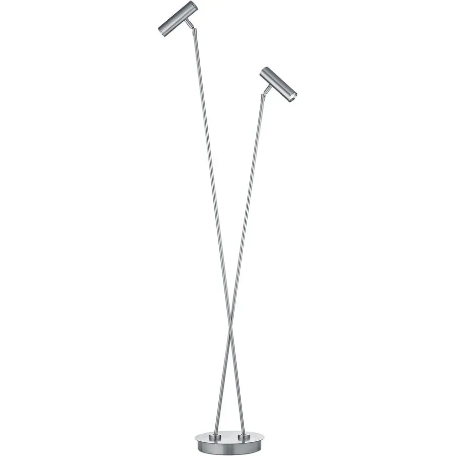 Stehlampe Tom Pro Silber Metall 137 cm - LED - Lichtfarbe: Extra warmweiss - Helles Neutralweiss - Stehlampe- LED Energiesparlampe