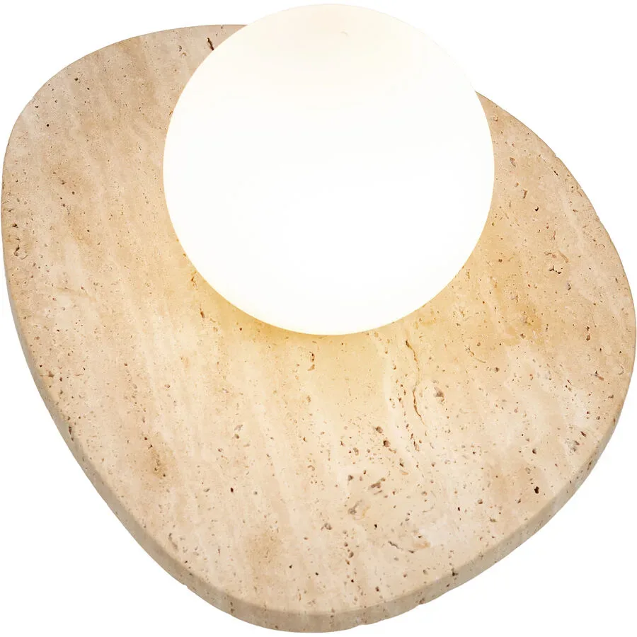 Wandlampe Cara Weiss/Beige Glas/Stein 30 cm 15 cm - Farbe: natur/weiss - Wandlampe