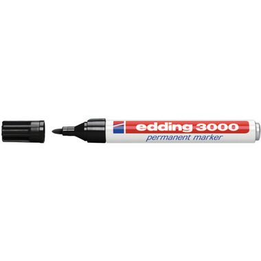 EDDING Permanent Marker 3000 1.5-3mm 3000-1 schwarz, wasserfest