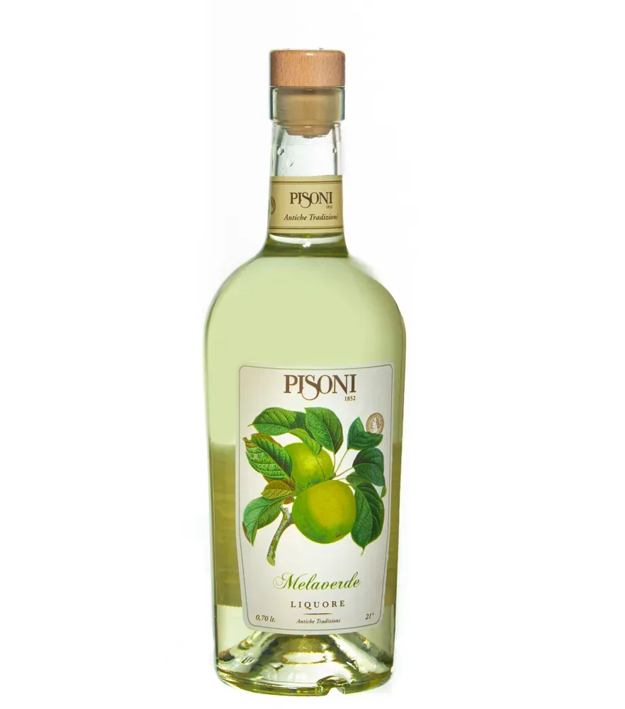 Pisoni Melaverde Liquore Grüner Apfel Likör / 21 % Vol. / 0,7 Liter-Flasche