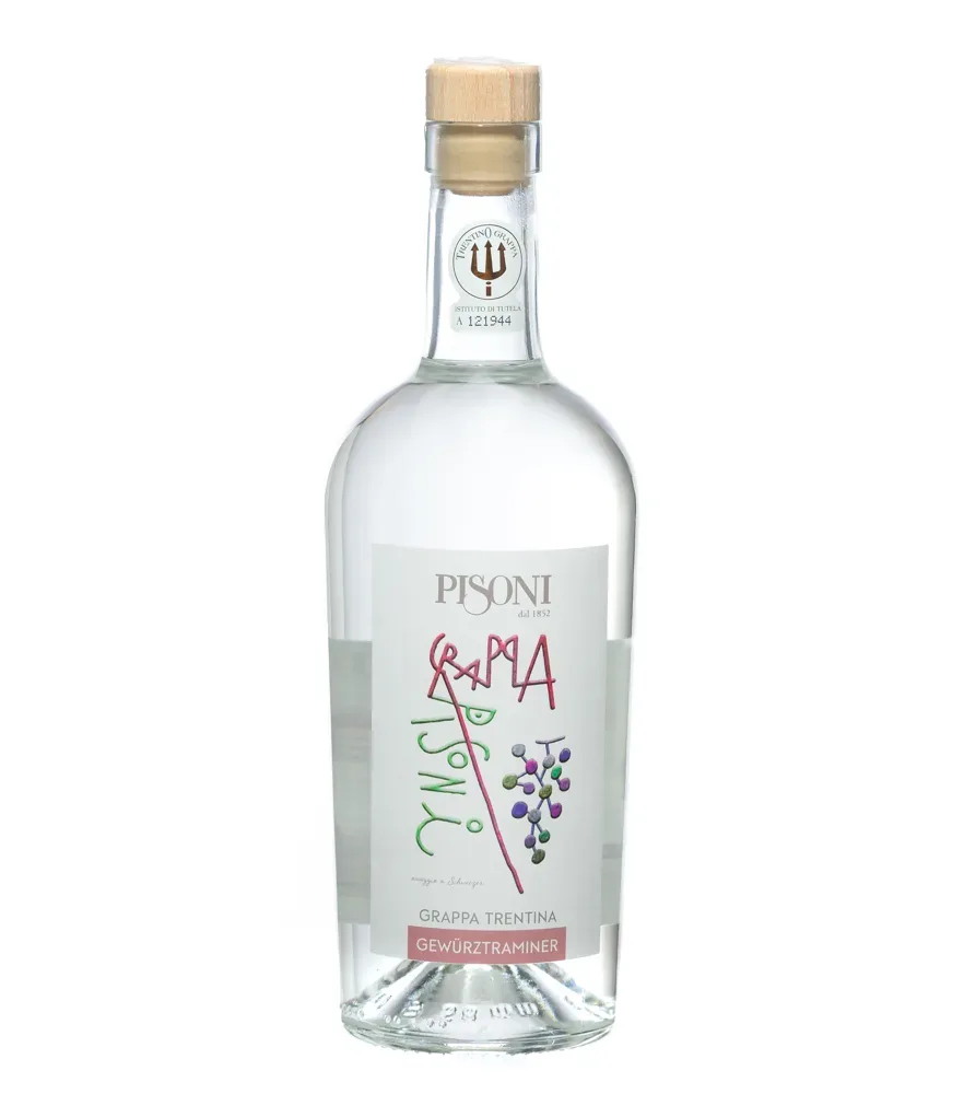 Pisoni Grappa Trentina Gewürztraminer / 43 % Vol. / 0,7 Liter-Flasche