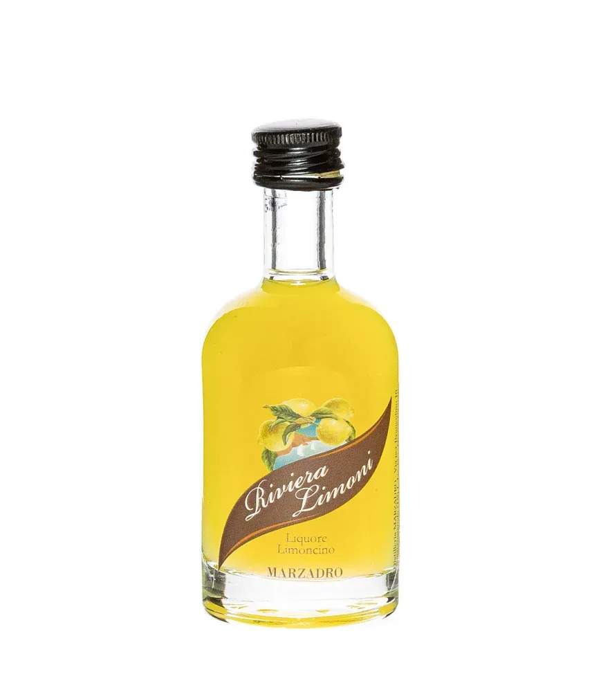 Marzadro Limoncino Zitronenlikör „Riviera dei Limoni“ Limoncello Miniatur / 30 % Vol. / 0,05 Liter-Flasche