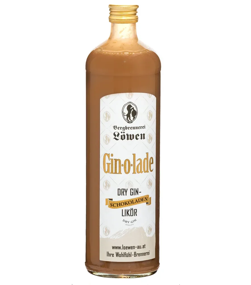 Löwen Gin-o-lade – Schokoladenlikör mit Dry Gin / 25 % Vol. / 0,7 Liter-Flasche