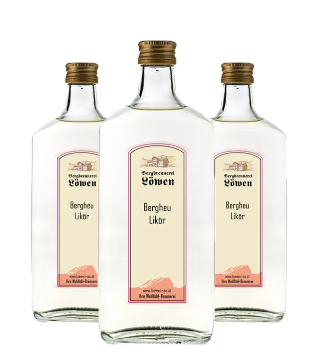 3 x Löwen: Bergwiesen Likör / 22 % Vol. / 3 x 0,5 Liter-Flaschen