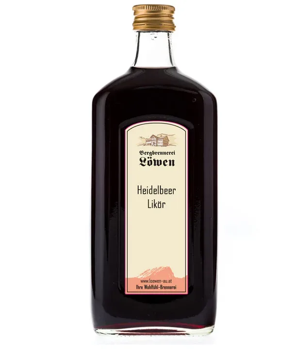 Löwen: Heidelbeerlikör / 25% Vol. / 0,5 Liter - Flasche