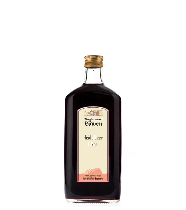 Löwen: Heidelbeerlikör / 25% Vol. / 0,2 Liter - Flasche