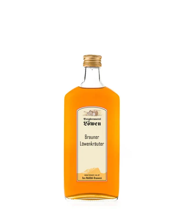 Löwen: Brauner Löwen Kräuter / 32% Vol. / 0,2 Liter - Flasche