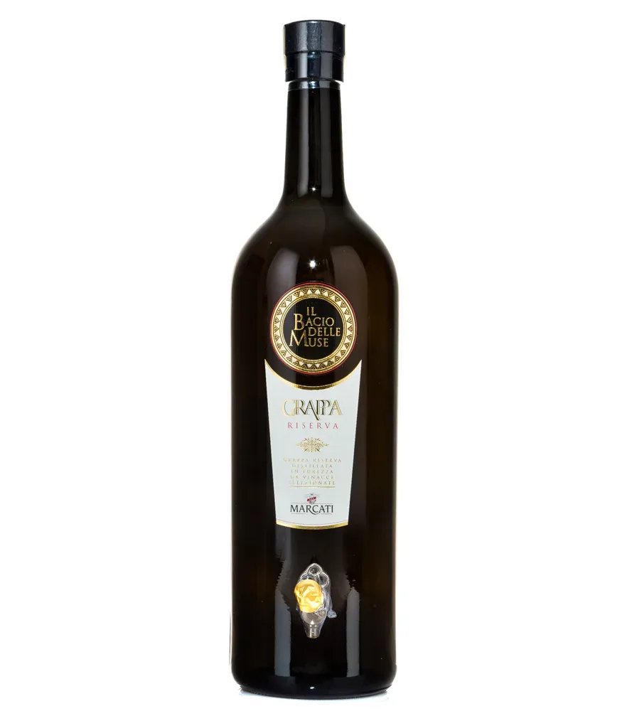 Marcati Grappa Riserva Magnum „Il Bacio delle Muse“ / 40 % Vol. / 3 Liter-Flasche mit Zapfhahn