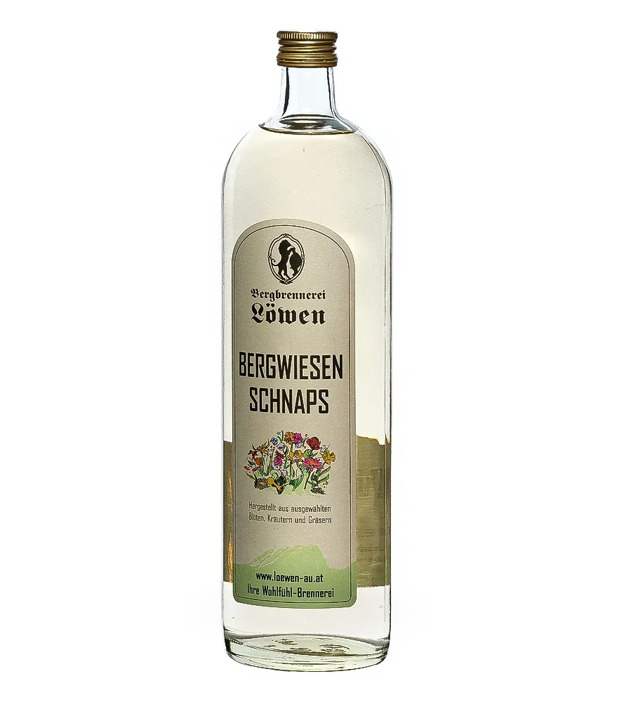 Löwen: Bergwiesen-Schnaps / 40 % Vol. / 1,0 Liter-Flasche