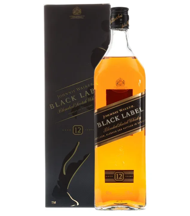 Johnnie Walker Black Label Blended Scotch Whisky - Aged 12 Years / 40 % vol. / 1,0 Liter-Flasche