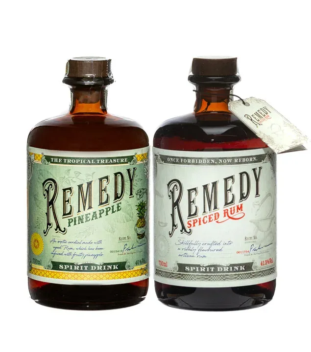 Remedy Set mit Spiced & Pineapple / 40 – 41,5 % Vol. / 2 x 0,7 Liter-Flasche