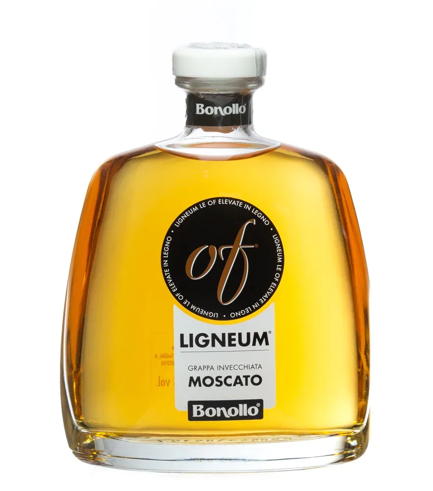 Bonollo: Grappa of Ligneum Invecchiata Moscato / 42 % Vol. / 0,7 Liter-Flasche in Geschenkkarton