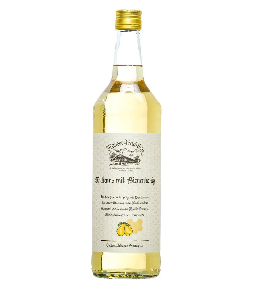 Hauser Tradition Williams-Birnen-Schnaps mit Bienenhonig / 35 % Vol. / 1,0 Liter-Flasche