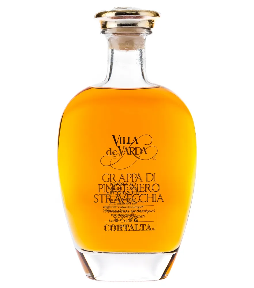 Villa de Varda Grappa Pinot Nero Stravecchia-Cortalta / 40 % Vol. / 0,7 L in Mahagoniholz-Kästchen
