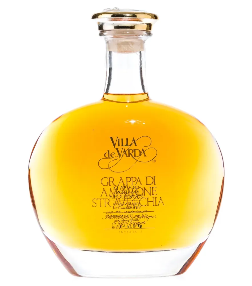 Villa de Varda Grappa Amarone Stravecchia Alta Selezione / 40 % / 0,7 L Flasche in Mahagoniholzbox