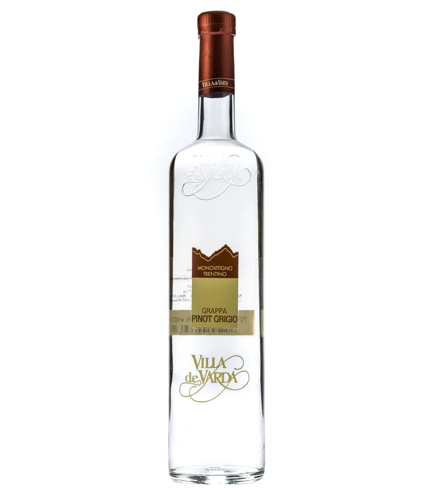 Villa de Varda Grappa Pinot Grigio Monovitigno aus dem Trentino / 40 % Vol. / 0,7 Liter-Flasche