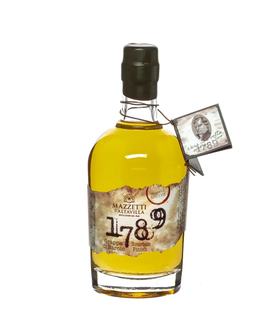 Mazzetti d'Altavilla 1789 Grappa di Barolo Bourbon Cask Finish / 43 % Vol. / 0,5 Liter-Flasche in Geschenkdose