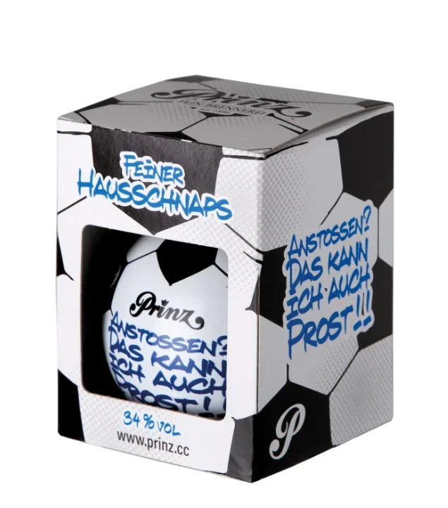 Prinz Fußballkugel mit Hausschnaps / 34 % vol / 0,04 Liter-Flasche - AKTION