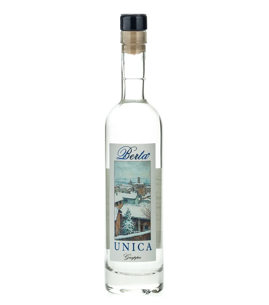 Distillerie Berta Unica Grappa / 43 % vol. / 0,2 Liter-Flasche im Geschenk-Karton