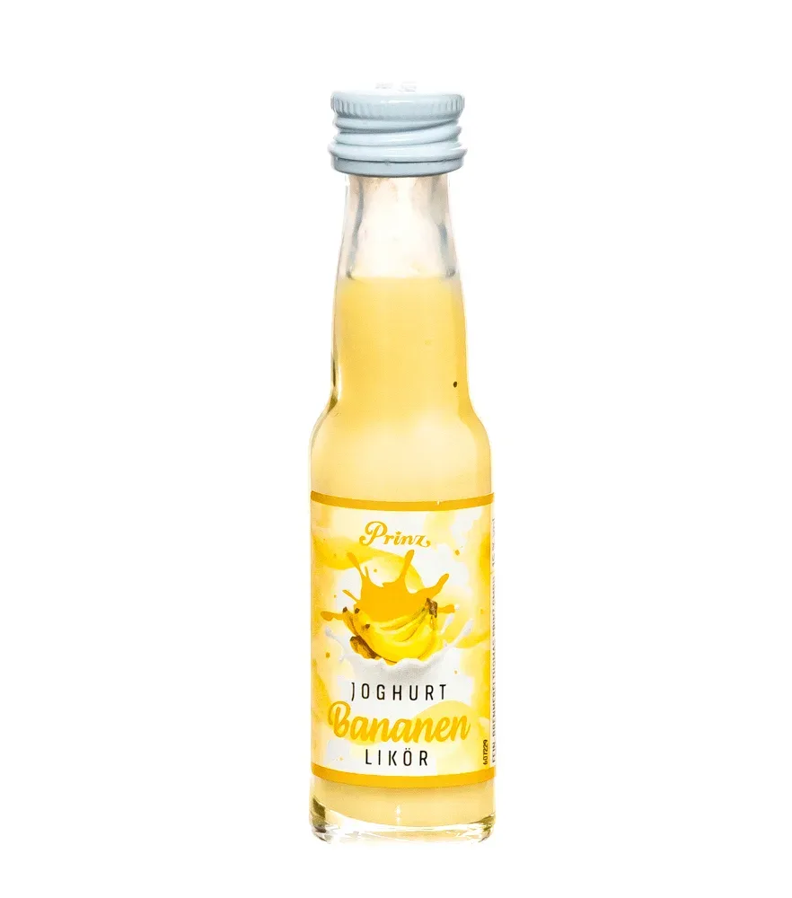 Prinz Joghurt-Bananen Likör Miniatur / 15 % Vol. / 0,02 Liter-Flasche