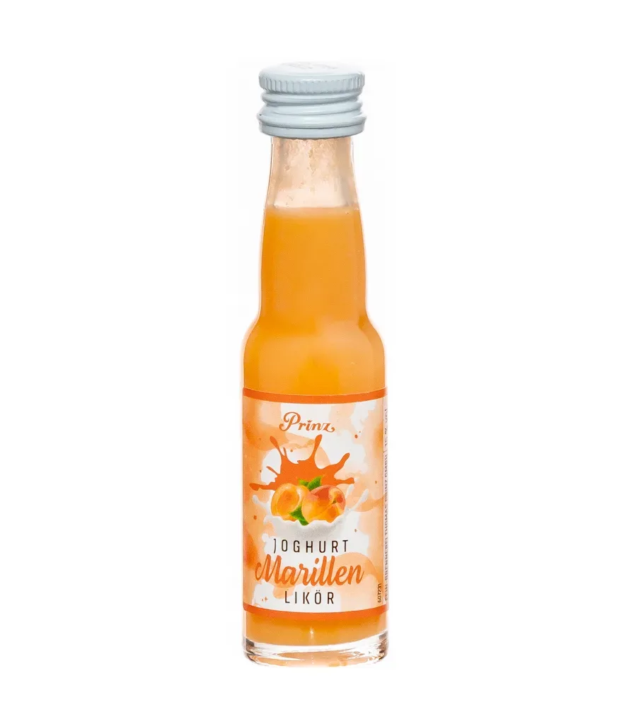 Prinz Joghurt-Marillen Likör Miniatur / 15 % Vol. / 0,02 Liter-Flasche