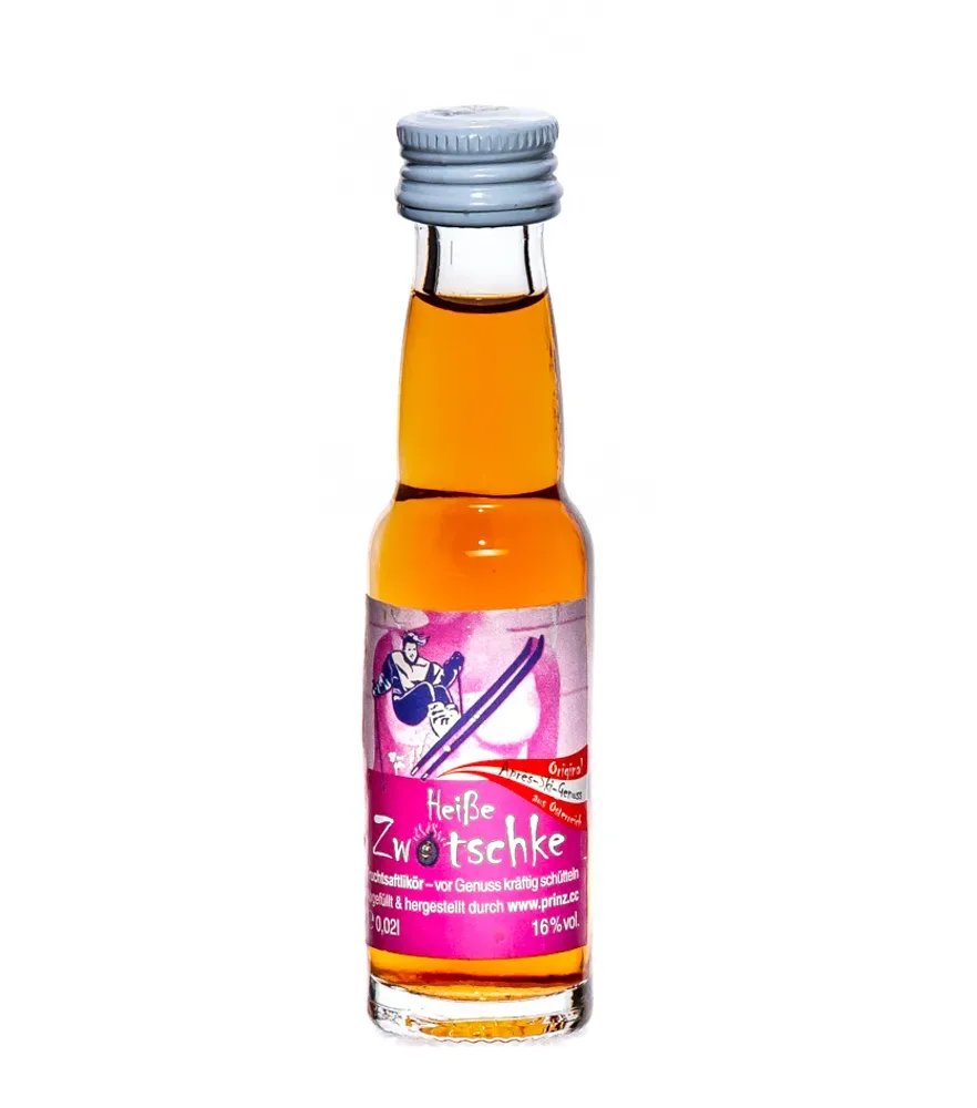 Prinz Heiße Zwetschke Likör Miniatur / 16 % Vol. / 0,02 Liter-Flasche
