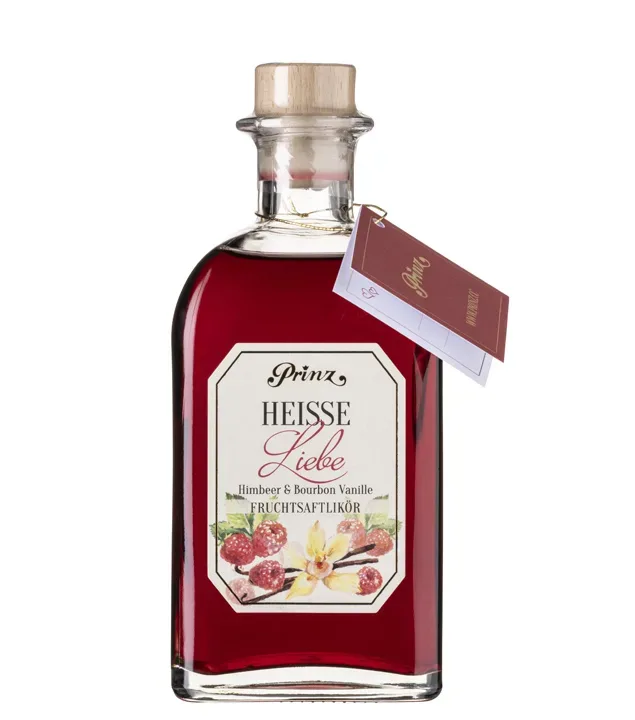 Prinz Heiße Liebe Likör Himbeer & Vanille Sommerlikör / 16 % vol / 0,5 Liter-Flasche
