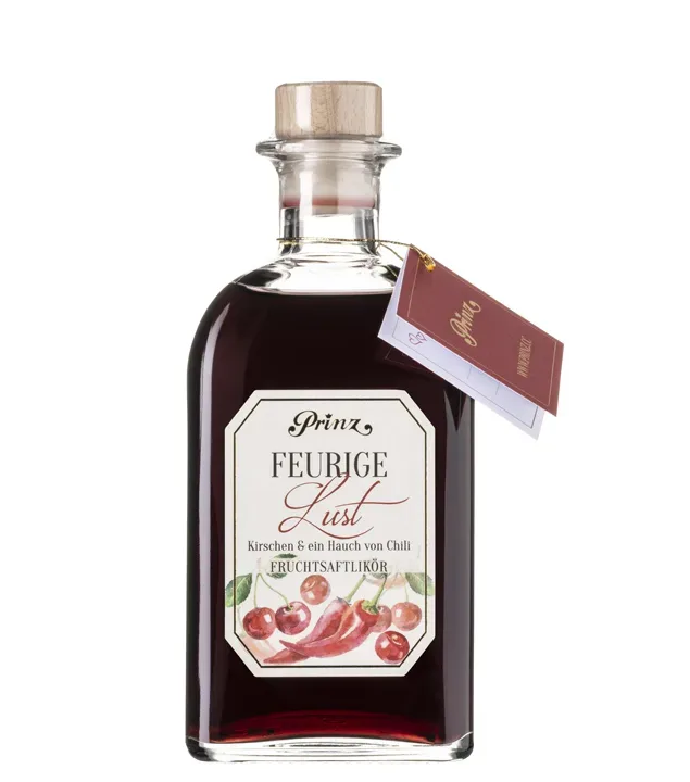 Prinz Feurige Lust Kirschlikör mit Chili Sommerlikör / 16 % vol / 0,5 Liter-Flasche