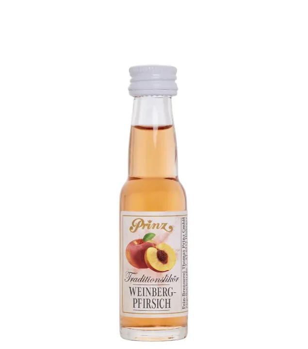 Prinz: Weinberg-Pfirsich-Likör / 18% Vol. / 0,02 Liter - Flasche
