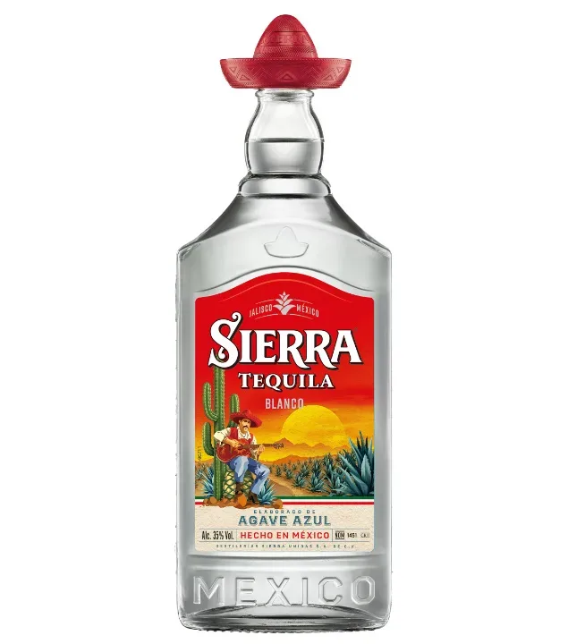 Sierra Tequila Blanco / 35 % vol / 1,0 Liter-Flasche mit rotem Hut
