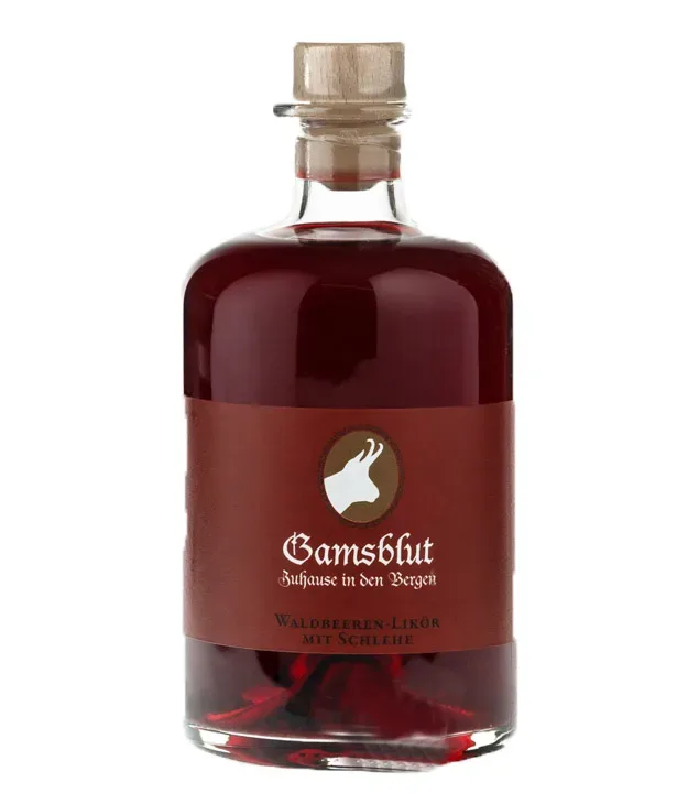 Prinz Gamsblut Waldbeeren-Likör mit Schlehe / 23 % Vol. / 0,5 Liter-Flasche