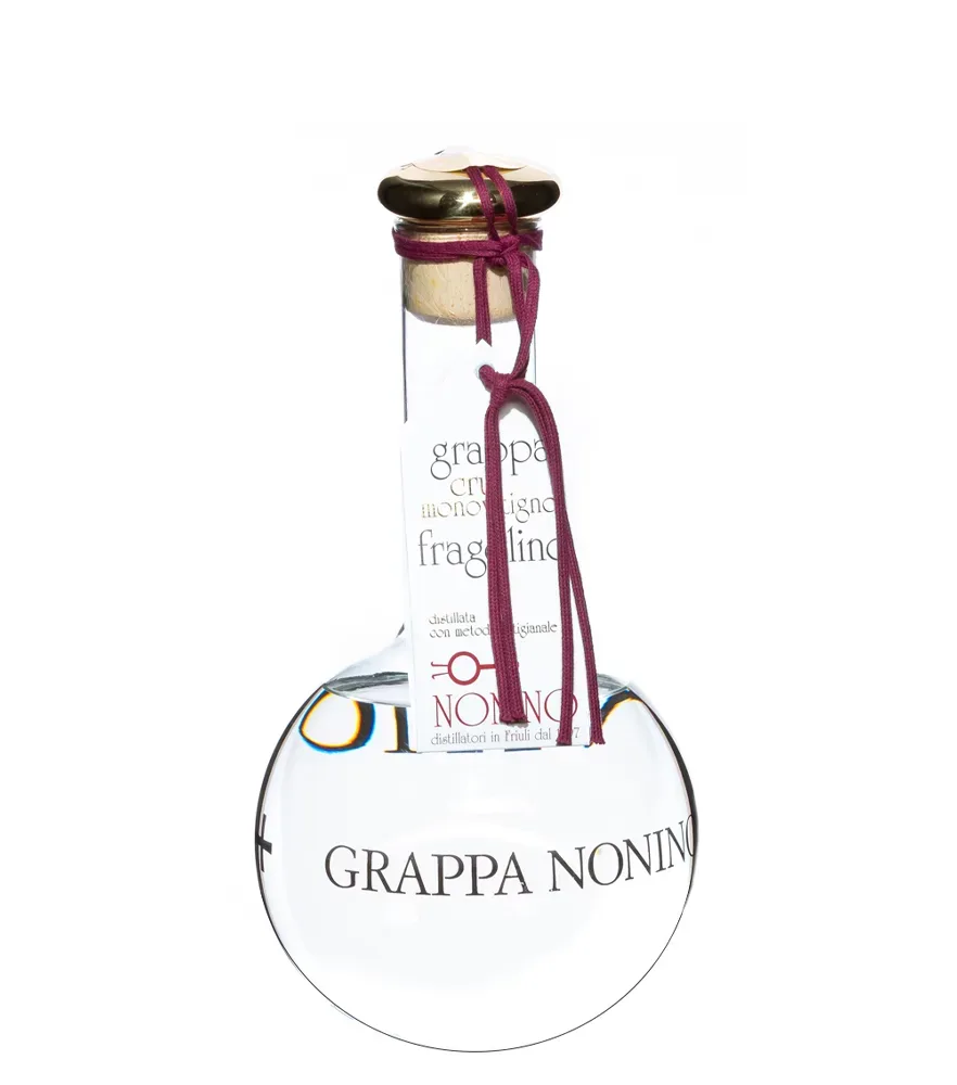Grappa Nonino: Cru Fragolino Grappa Monovitigno / 45 % vol. / 0,5 Liter-Flasche im Geschenk-Karton