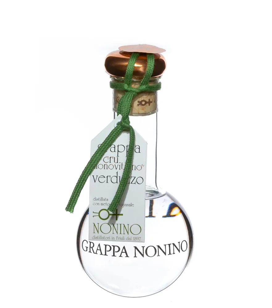 Nonino Grappa Cru Monovitigno Verduzzo - Sortenreiner Grappa aus Italien / 45 % Vol. 0,2 L Flasche