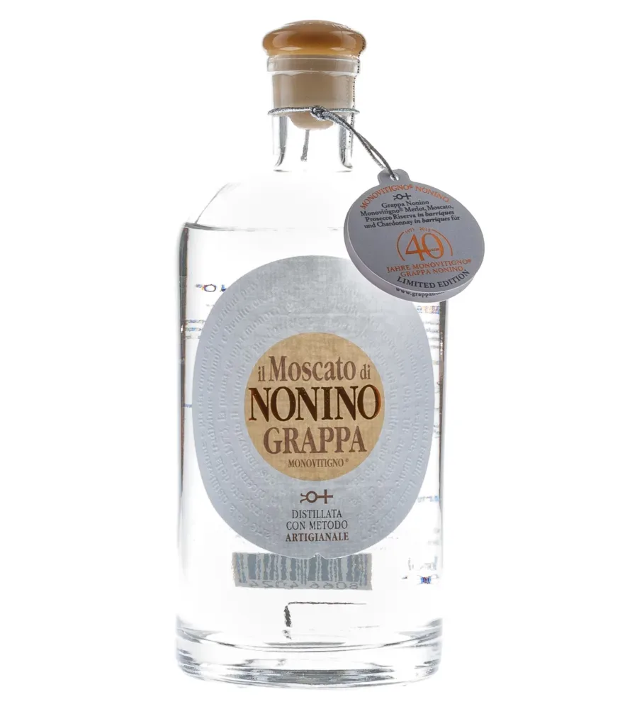 Nonino Grappa Moscato Monovitigno: sortenreiner Grappa aus Muskateller / 41% Vol., 0,7 Liter-Flasche