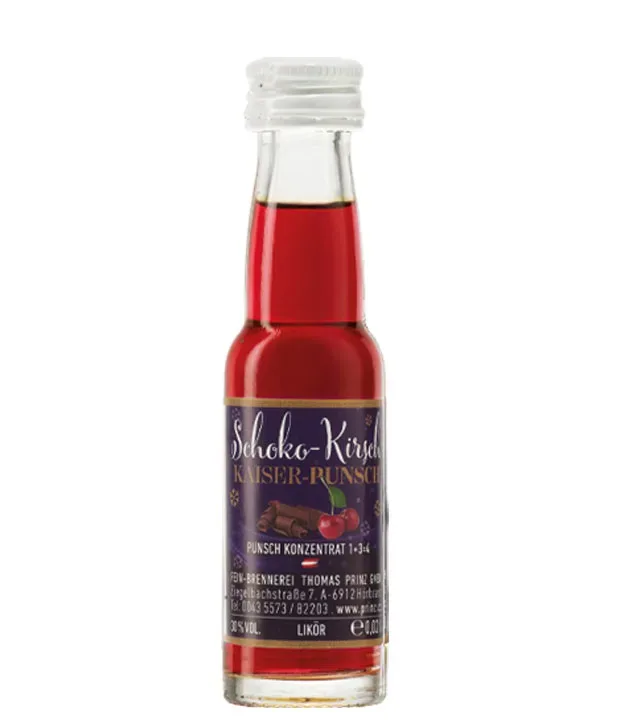 Prinz Schoko-Kirsch Kaiser-Punsch Miniatur / 30 % Vol. / 0,02 Liter-Flasche