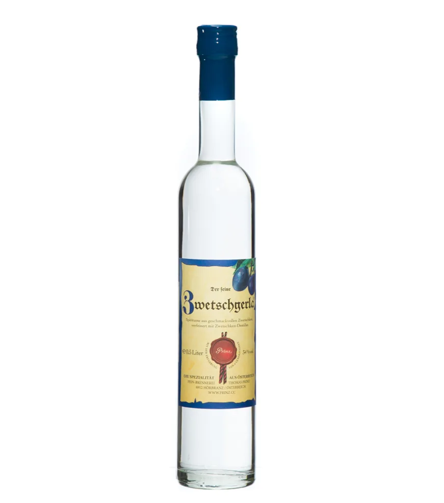 Prinz: Zwetschgerla 34 % / 34 % Vol. / 0,5 Liter-Flasche