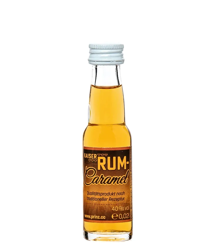 Prinz: Kaiser Rum-Caramel Likör mit Inländerrum Miniatur / 40 % vol / 0,02 Liter-Flasche