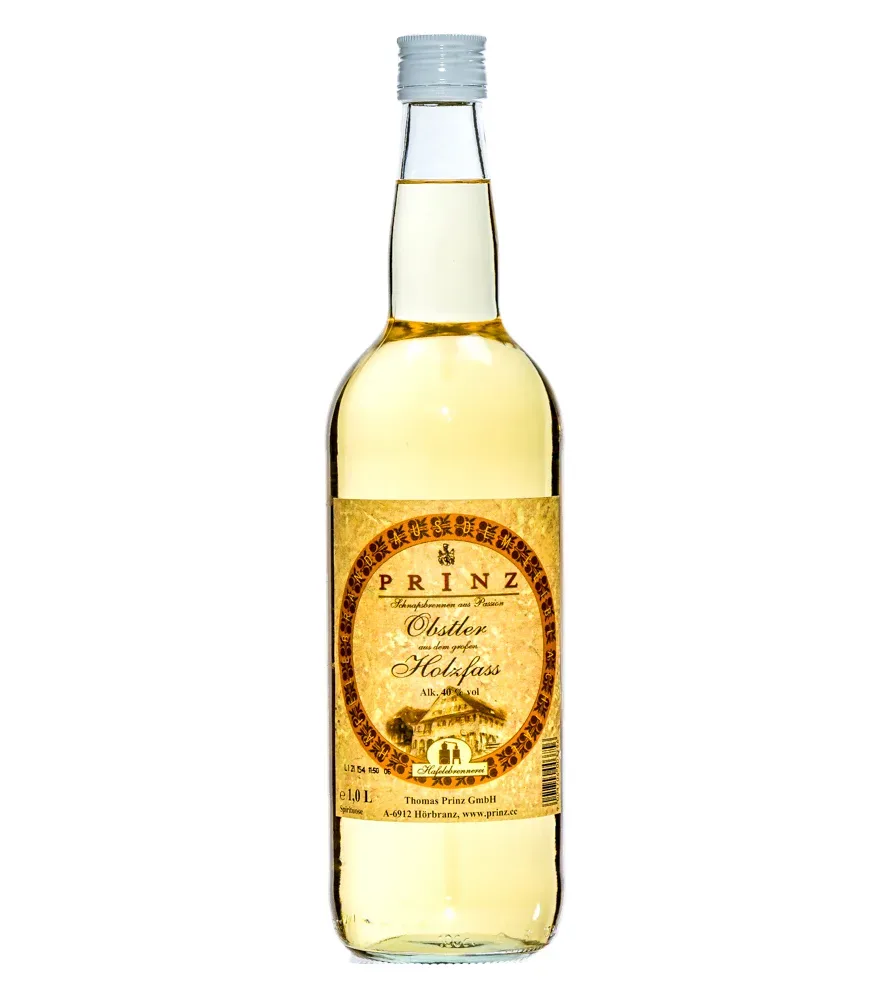 Prinz: Obstschnaps aus dem großen Holzfass / 40 % Vol. / 1,0 Liter-Flasche