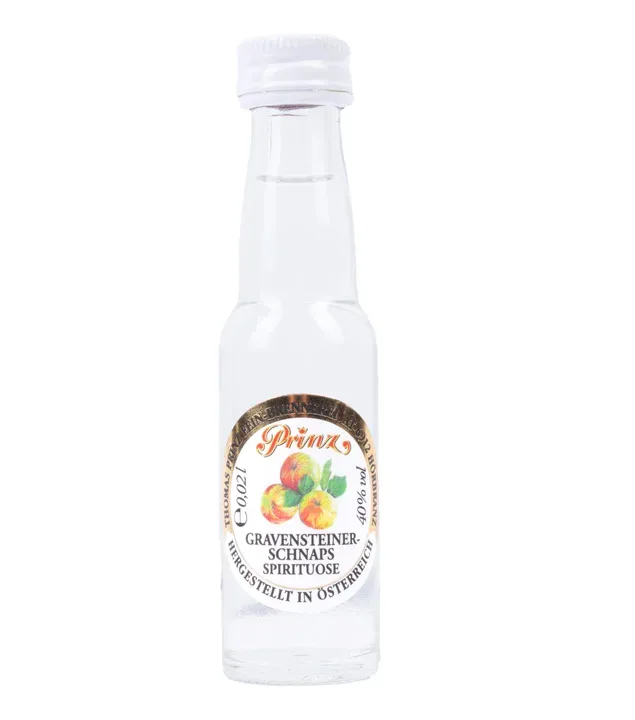 Prinz: Gravensteiner Schnaps Miniatur / 40 % Vol. / 0,02 Liter-Flasche
