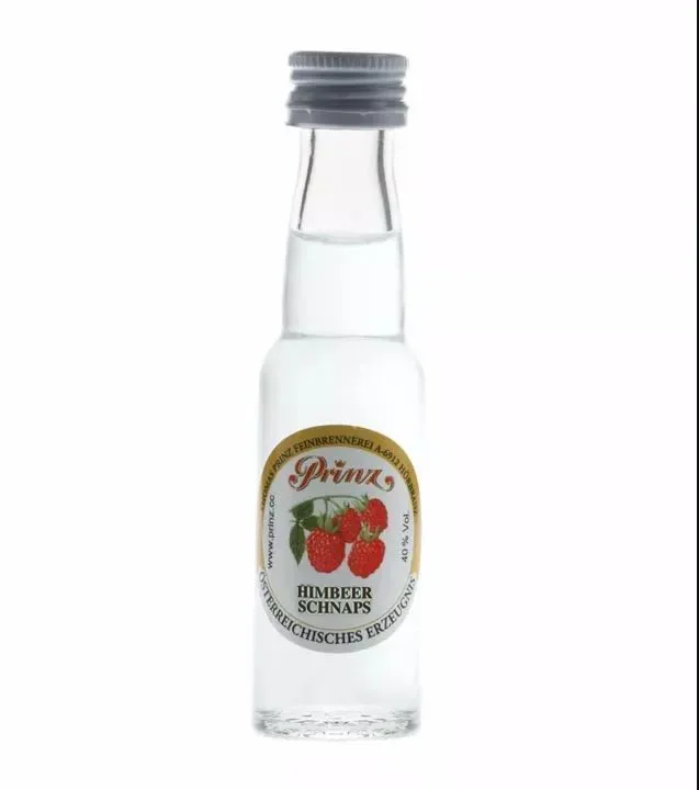 Prinz: Himbeer-Schnaps / 40 % Vol. / 0,02 Liter - Flasche