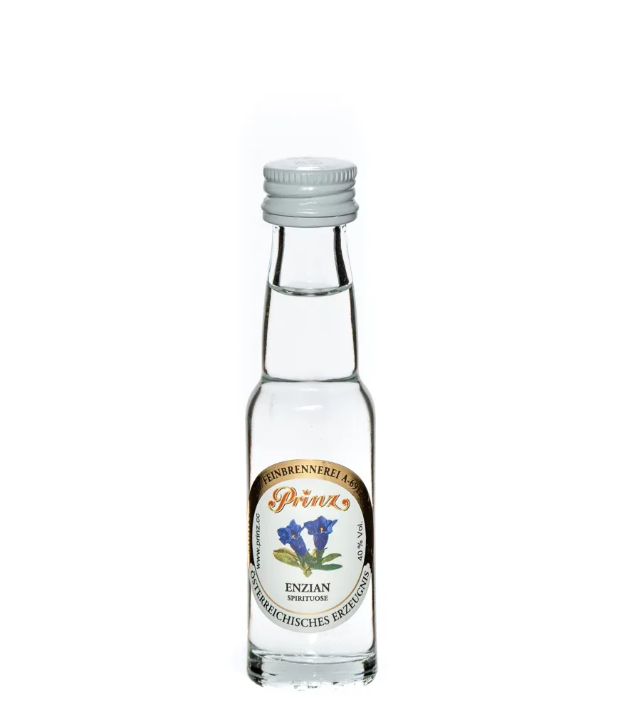 Prinz Enzian-Schnaps Miniatur / 40 % Vol. / 0,02 Liter-Flasche