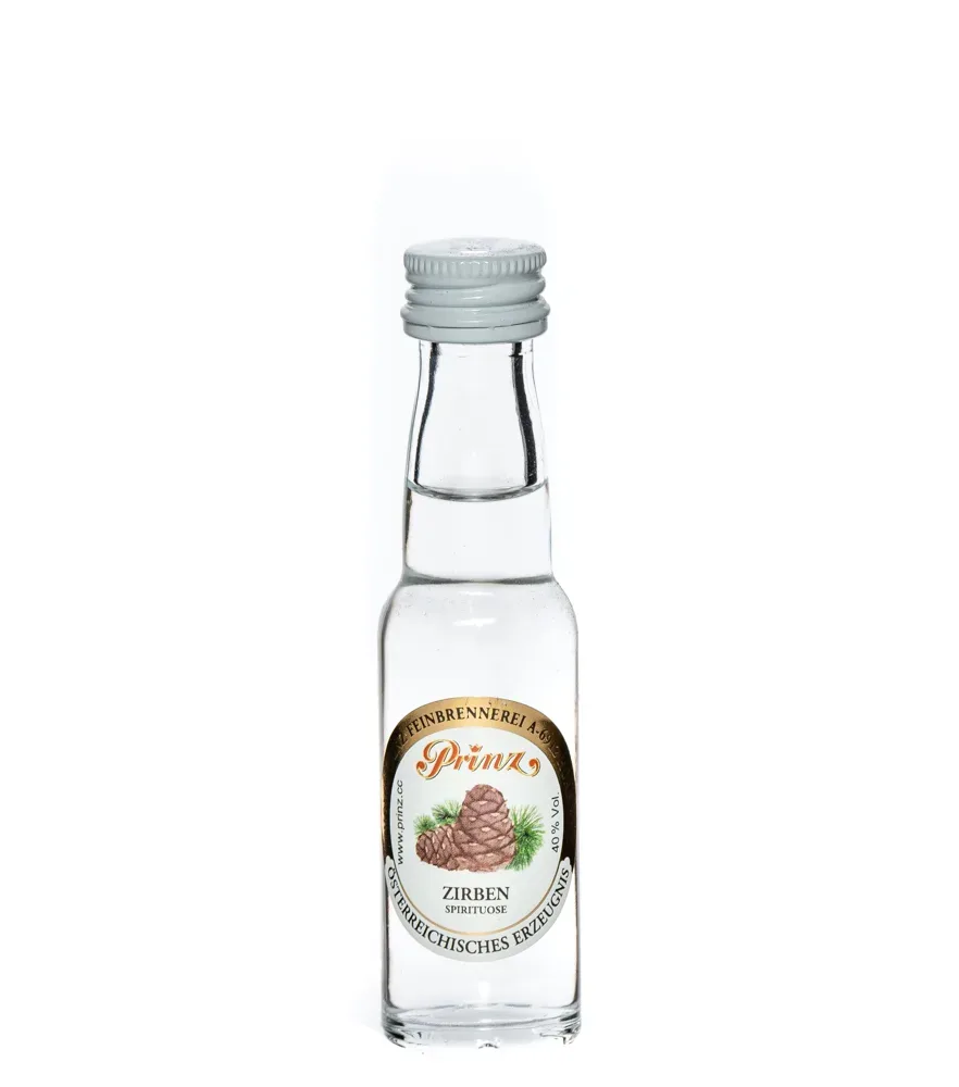 Prinz Zirben Schnaps Miniatur / 40 % Vol. / 0,02 Liter-Flasche