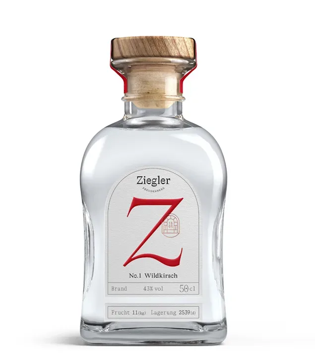 Ziegler Wildkirsch No. 1 Edelbrand / 43 % Vol. / 0,5 Liter-Flasche